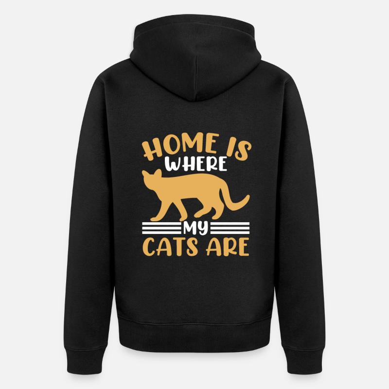 Cadeaux de grand-mère chat - Veste à capuche bio Premium Unisexe - noir