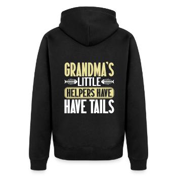 Cadeaux de grand-mère chat - Veste à capuche bio Premium Unisexe - noir - Dos - Nico (187cm)