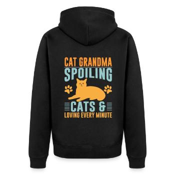 Cadeaux de grand-mère chat - Veste à capuche bio Premium Unisexe - noir - Dos - Nico (187cm)