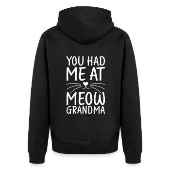 Cadeaux de grand-mère chat - Veste à capuche bio Premium Unisexe - noir - Dos - Nico (187cm)