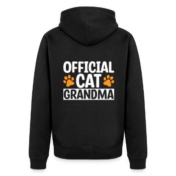 Cadeaux de grand-mère chat - Veste à capuche bio Premium Unisexe - noir - Dos - Nico (187cm)