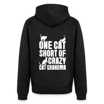 Cadeaux de grand-mère chat - Veste à capuche bio Premium Unisexe - noir - Dos - Nico (187cm)
