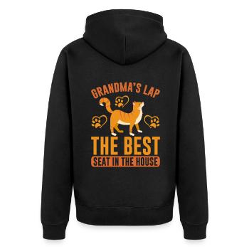 Cadeaux de grand-mère chat - Veste à capuche bio Premium Unisexe - noir - Dos - Nico (187cm)