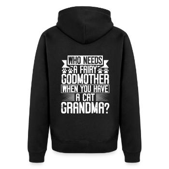 Cadeaux de grand-mère chat - Veste à capuche bio Premium Unisexe - noir - Dos - Nico (187cm)