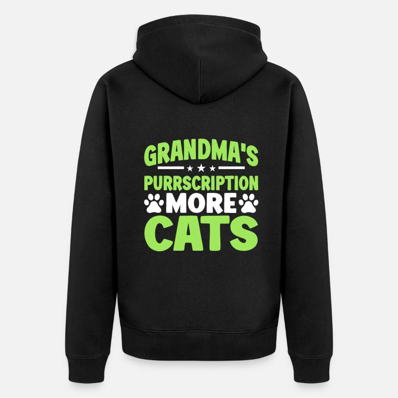 Cadeaux de grand-mère chat - Veste à capuche bio Premium Unisexe - noir