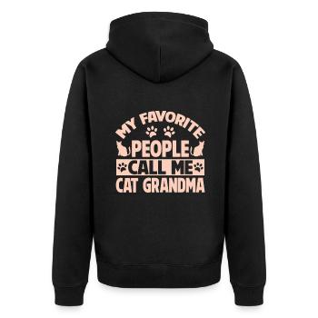 Cadeaux de grand-mère chat - Veste à capuche bio Premium Unisexe - noir - Dos - Nico (187cm)
