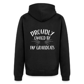 Cat Grandma Gifts - Unisex Premium Bio Zip Hoodie - Schwarz - Hinten - Nico (187cm)