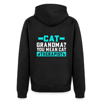 Cadeaux de grand-mère chat - Veste à capuche bio Premium Unisexe - noir - Dos - Nico (187cm)