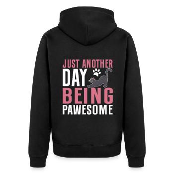 Cat Grandma Gifts - Unisex Premium Bio Zip Hoodie - Schwarz - Hinten - Nico (187cm)