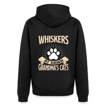 Cadeaux de grand-mère chat - Veste à capuche bio Premium Unisexe - noir - Dos - Nico (187cm)