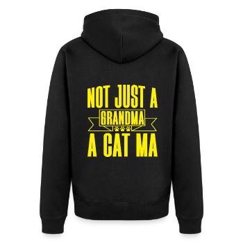 Cadeaux de grand-mère chat - Veste à capuche bio Premium Unisexe - noir - Dos - Nico (187cm)