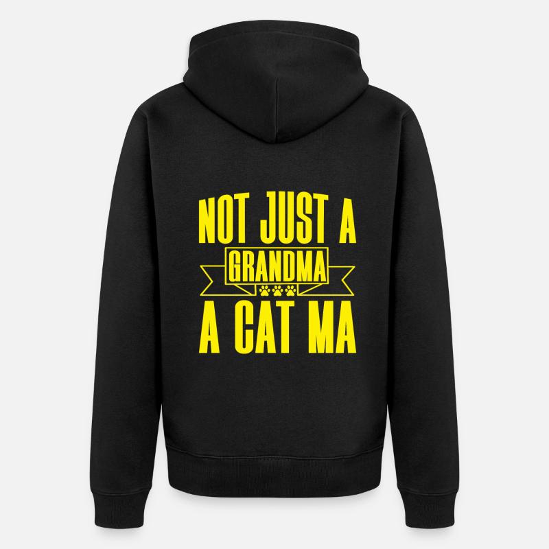 Cadeaux de grand-mère chat - Veste à capuche bio Premium Unisexe - noir