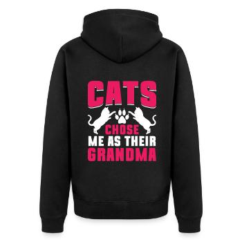 Cadeaux de grand-mère chat - Veste à capuche bio Premium Unisexe - noir - Dos - Nico (187cm)