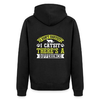 Cadeaux de grand-mère chat - Veste à capuche bio Premium Unisexe - noir - Dos - Nico (187cm)