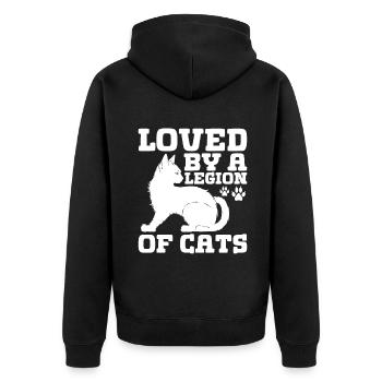 Cadeaux de grand-mère chat - Veste à capuche bio Premium Unisexe - noir - Dos - Nico (187cm)