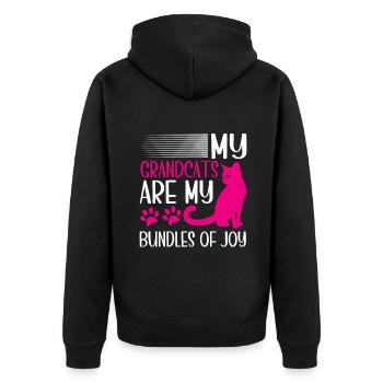 Cadeaux de grand-mère chat - Veste à capuche bio Premium Unisexe - noir - Dos - Nico (187cm)