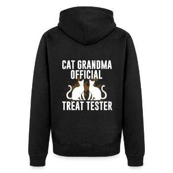 Cadeaux de grand-mère chat - Veste à capuche bio Premium Unisexe - noir - Dos - Nico (187cm)