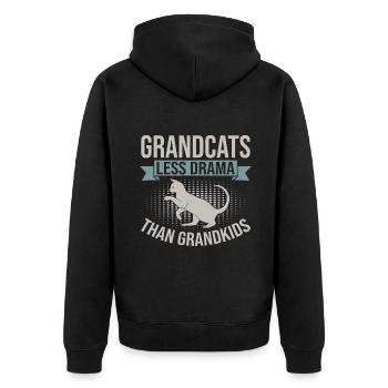 Cadeaux de grand-mère chat - Veste à capuche bio Premium Unisexe - noir - Dos - Nico (187cm)