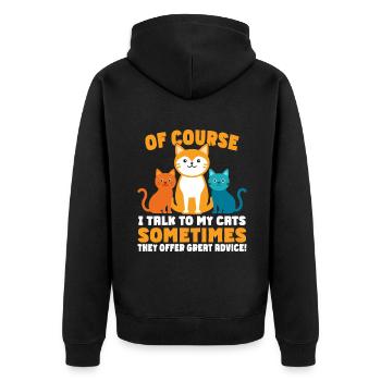 Cadeaux de grand-mère chat - Veste à capuche bio Premium Unisexe - noir - Dos - Nico (187cm)