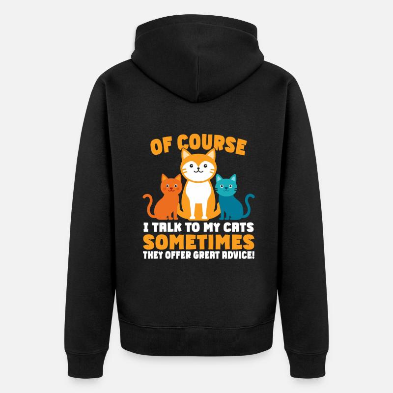 Cadeaux de grand-mère chat - Veste à capuche bio Premium Unisexe - noir