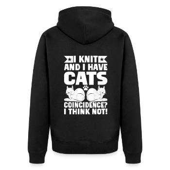 Cadeaux de grand-mère chat - Veste à capuche bio Premium Unisexe - noir - Dos - Nico (187cm)