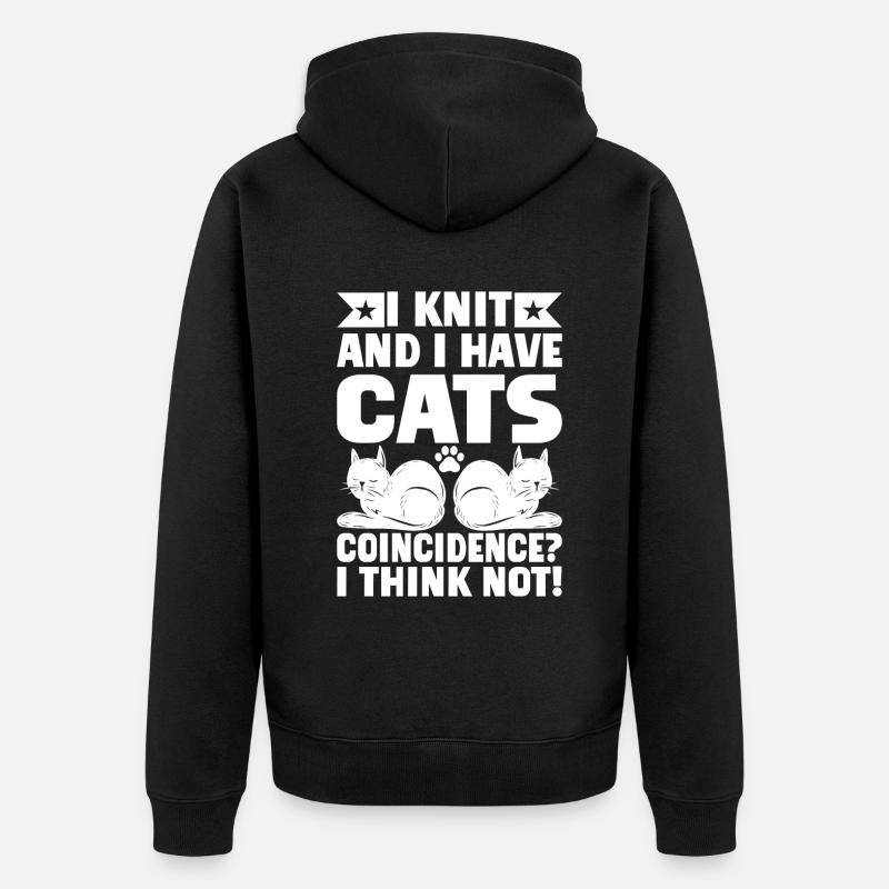 Cadeaux de grand-mère chat - Veste à capuche bio Premium Unisexe - noir