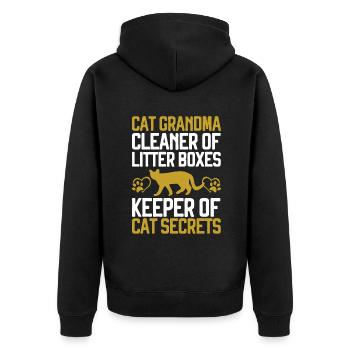 Cadeaux de grand-mère chat - Veste à capuche bio Premium Unisexe - noir - Dos - Nico (187cm)