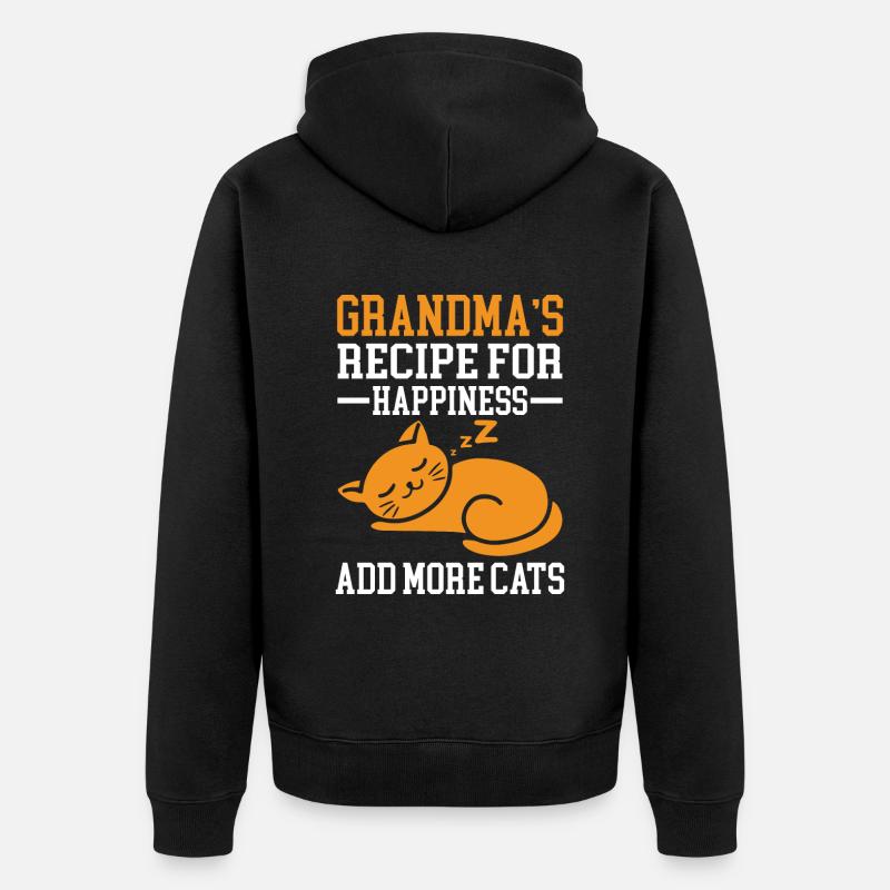 Cadeaux de grand-mère chat - Veste à capuche bio Premium Unisexe - noir
