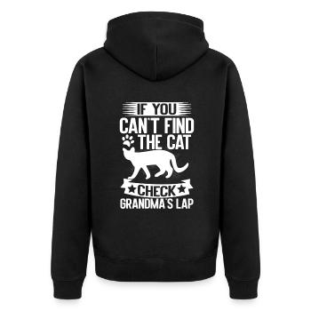 Cadeaux de grand-mère chat - Veste à capuche bio Premium Unisexe - noir - Dos - Nico (187cm)