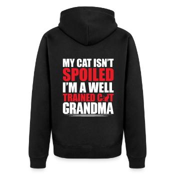 Cat Grandma Gifts - Unisex Premium Bio Zip Hoodie - Schwarz - Hinten - Nico (187cm)