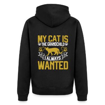 Chats Cadeaux Papy - Veste à capuche bio Premium Unisexe - noir - Dos - Nico (187cm)