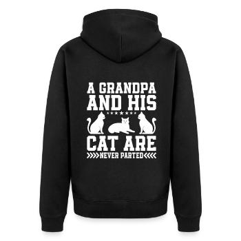 Chats Cadeaux Papy - Veste à capuche bio Premium Unisexe - noir - Dos - Nico (187cm)