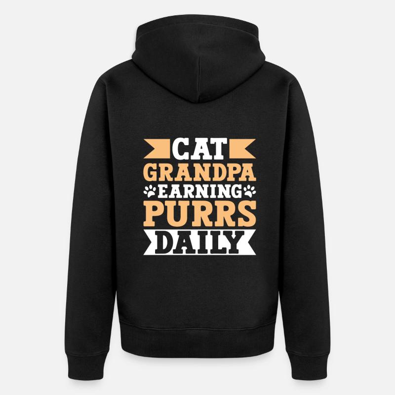 Chats Cadeaux Papy - Veste à capuche bio Premium Unisexe - noir
