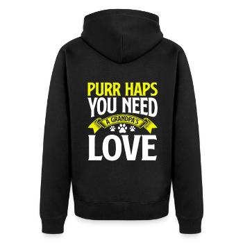 Chats Cadeaux Papy - Veste à capuche bio Premium Unisexe - noir - Dos - Nico (187cm)