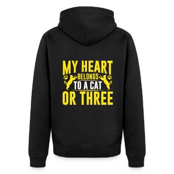 Cat Grandpa Gifts - Unisex Premium Bio Zip Hoodie - Schwarz - Hinten - Nico (187cm)