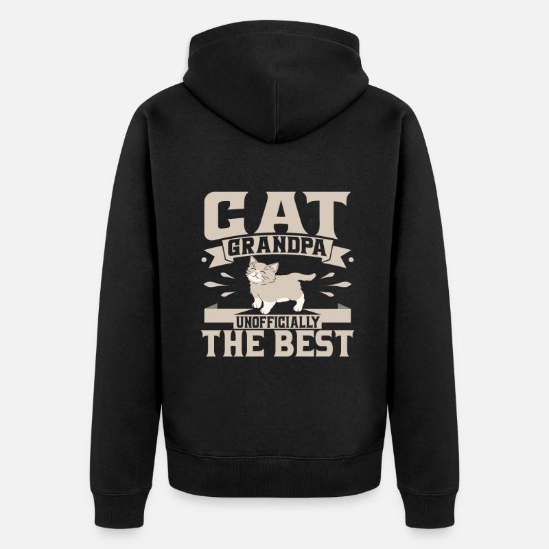 Chats Cadeaux Papy - Veste à capuche bio Premium Unisexe - noir