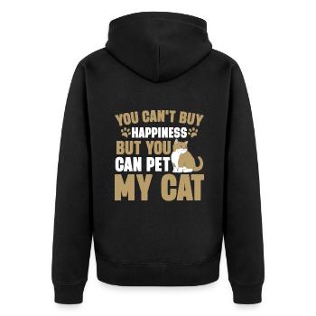 Cat Grandpa Gifts - Unisex Premium Bio Zip Hoodie - Schwarz - Hinten - Nico (187cm)