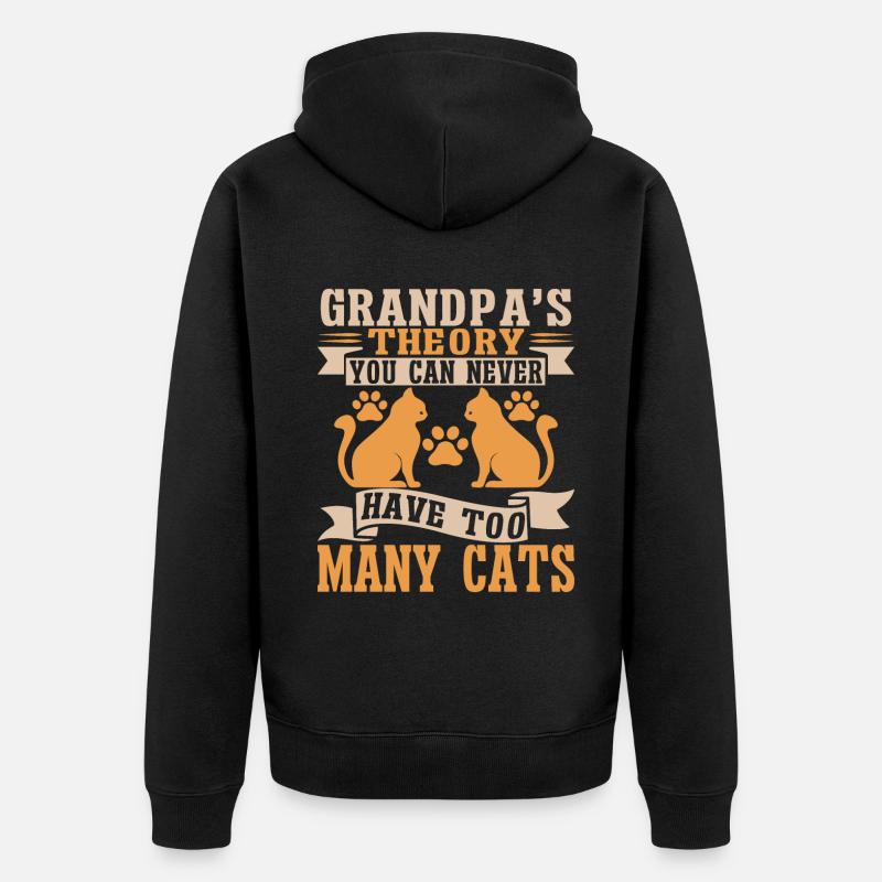 Chats Cadeaux Papy - Veste à capuche bio Premium Unisexe - noir