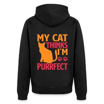 Cat Mom Gifts - Unisex Premium Bio Zip Hoodie - Schwarz - Hinten - Nico (187cm)