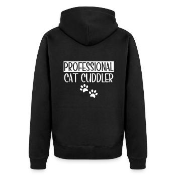 Cat Mom Gifts - Unisex Premium Bio Zip Hoodie - Schwarz - Hinten - Nico (187cm)