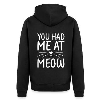 Cat Mom Gifts - Unisex Premium Bio Zip Hoodie - Schwarz - Hinten - Nico (187cm)