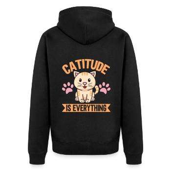 Cat Mom Gifts - Unisex Premium Bio Zip Hoodie - Schwarz - Hinten - Nico (187cm)
