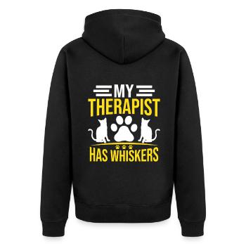 Cat Mom Gifts - Unisex Premium Bio Zip Hoodie - Schwarz - Hinten - Nico (187cm)