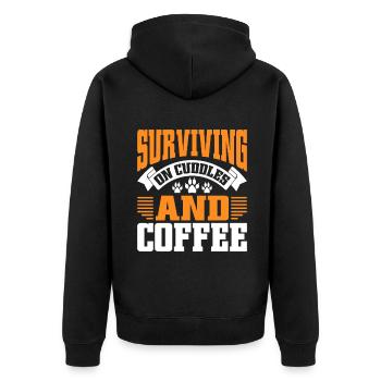 Cat Mom Gifts - Unisex Premium Bio Zip Hoodie - Schwarz - Hinten - Nico (187cm)