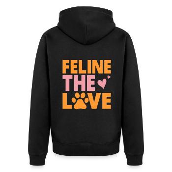 Cat Mom Gifts - Unisex Premium Bio Zip Hoodie - Schwarz - Hinten - Nico (187cm)