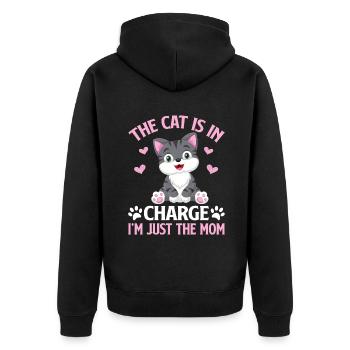 Cat Mom Gifts - Unisex Premium Bio Zip Hoodie - Schwarz - Hinten - Nico (187cm)