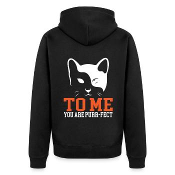 Cat Mom Gifts - Unisex Premium Bio Zip Hoodie - Schwarz - Hinten - Nico (187cm)