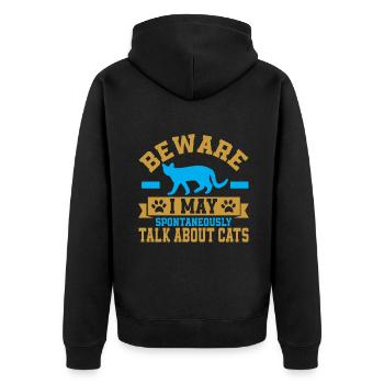 Cat Mom Gifts - Unisex Premium Bio Zip Hoodie - Schwarz - Hinten - Nico (187cm)