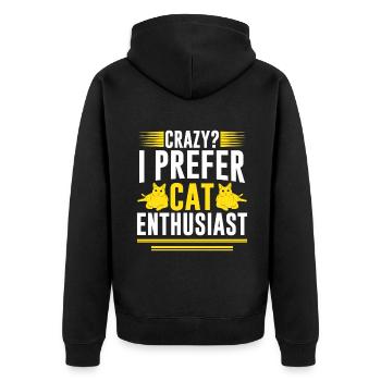 Cat Mom Gifts - Unisex Premium Bio Zip Hoodie - Schwarz - Hinten - Nico (187cm)
