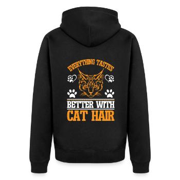 Cat Mom Gifts - Unisex Premium Bio Zip Hoodie - Schwarz - Hinten - Nico (187cm)
